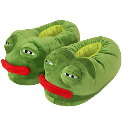 Sad Frog Plush Slipper